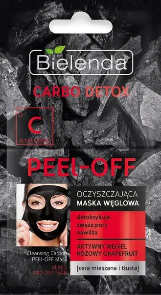 BIELENDA CARBO DETOX Black Charcoal Peel-Off Purifying Mask 2 x 6 g Bielenda