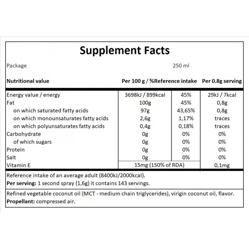 COOKING SPRAY 250 ML - EXTRA VIRGIN OLIVE OIL CHEAT MEAL
