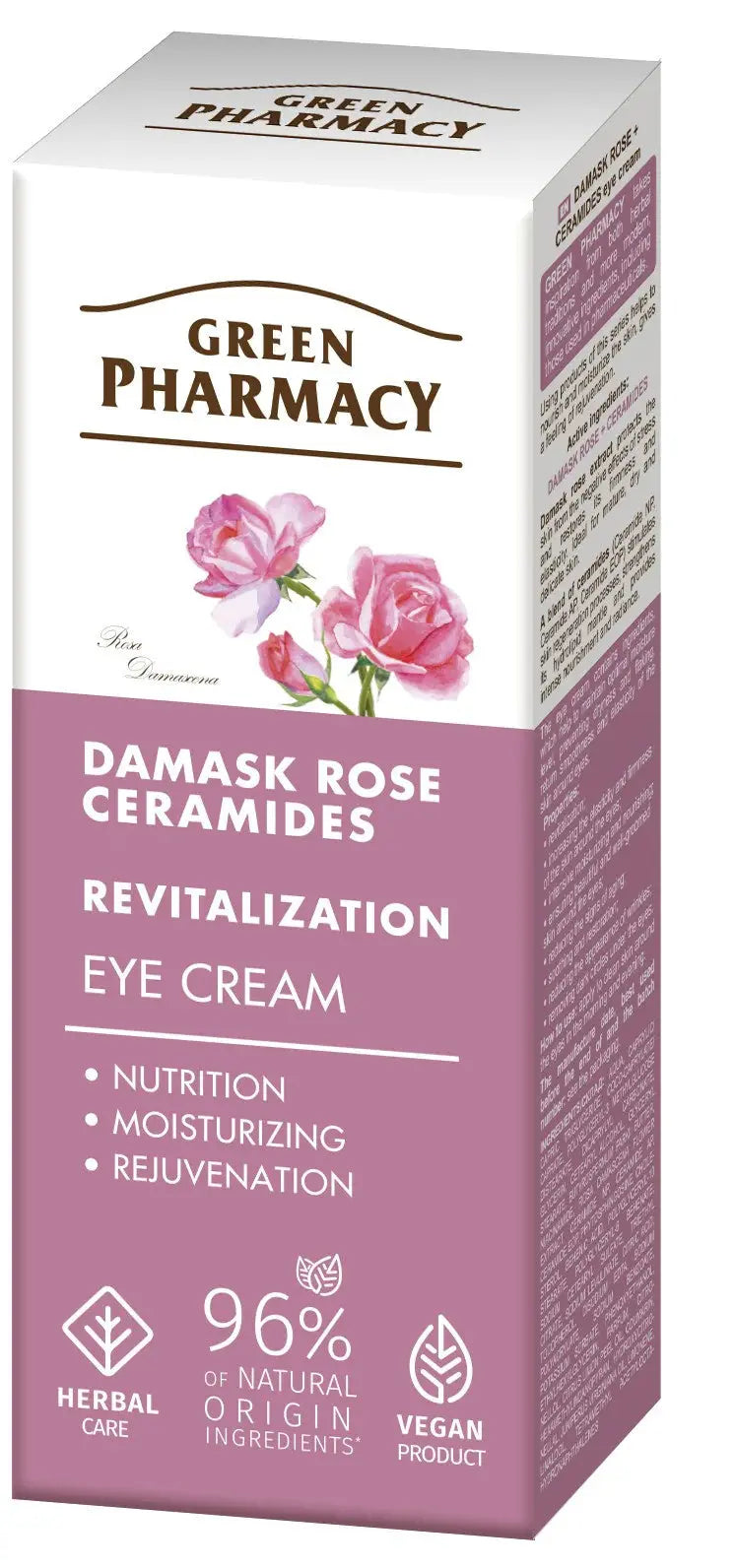 Green Pharmacy Damask Rose &amp; Ceramides Revitalizing Eye Cream 15 ml GREEN PHARMACY