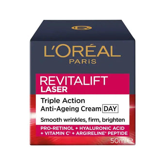compare product LOREAL Revitalift Laser dieninis kremas nuo senėjimo su trigubu poveikiu 50 ml