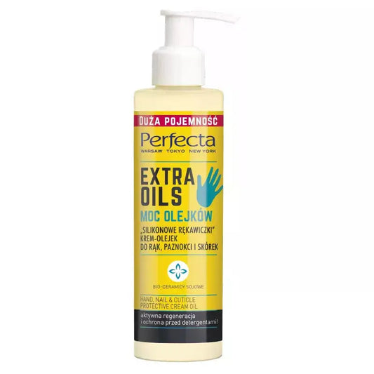 PERFECTA Extra Oils Cream-Oil for Hands, Nails and Cuticles - Silicone Gloves - 195 ml PERFECTA