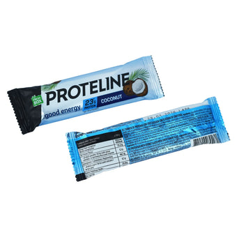 compare product PROTELINE - Baltyminis batonėlis su kokosu, glazūruotas konditeriniu glajumi (40g)