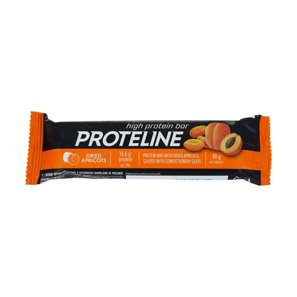 PROTELINE - Protein bar with dried apricots glazed with confectionery glaze (80g) PROTELINE