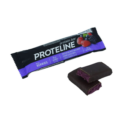 PROTELINE - Protein bar with wild berry flavor glazed with confectionery glaze (40g) PROTELINE