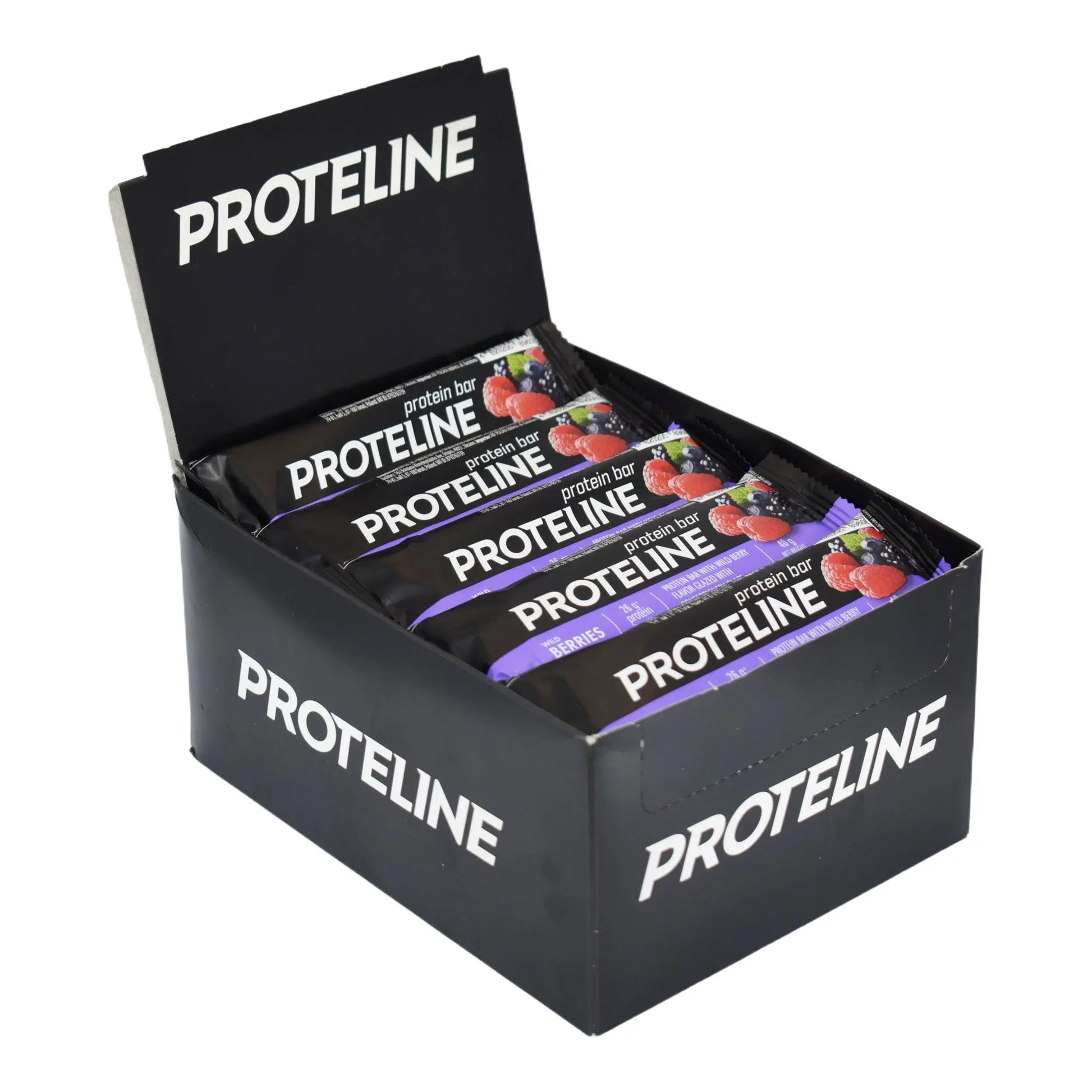 PROTELINE - Protein bar with wild berry flavor glazed with confectionery glaze (40g) PROTELINE