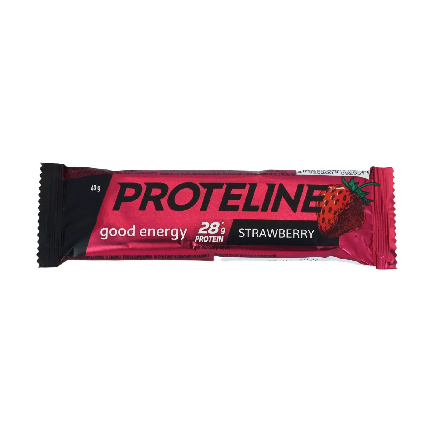 PROTELINE - Strawberry flavored protein bar with confectionery glaze (40g) PROTELINE