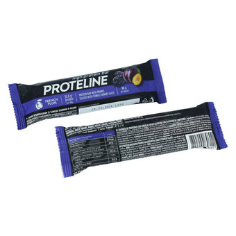 compare product PROTELINE - Baltymų batonėlis su džiovintomis slyvomis, glazūruotas konditerine glazūra (80g)