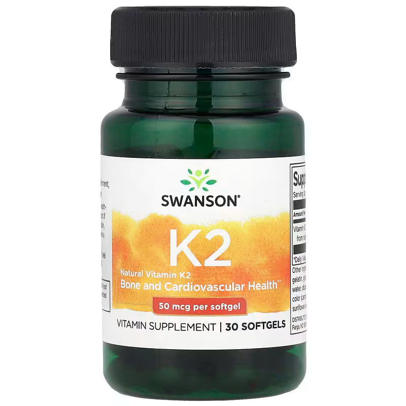 Swanson Natural Vitamin K2 50 mcg 30 softgels SWANSON