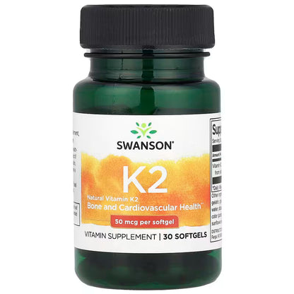 Swanson Natural Vitamin K2 50 mcg 30 softgels SWANSON