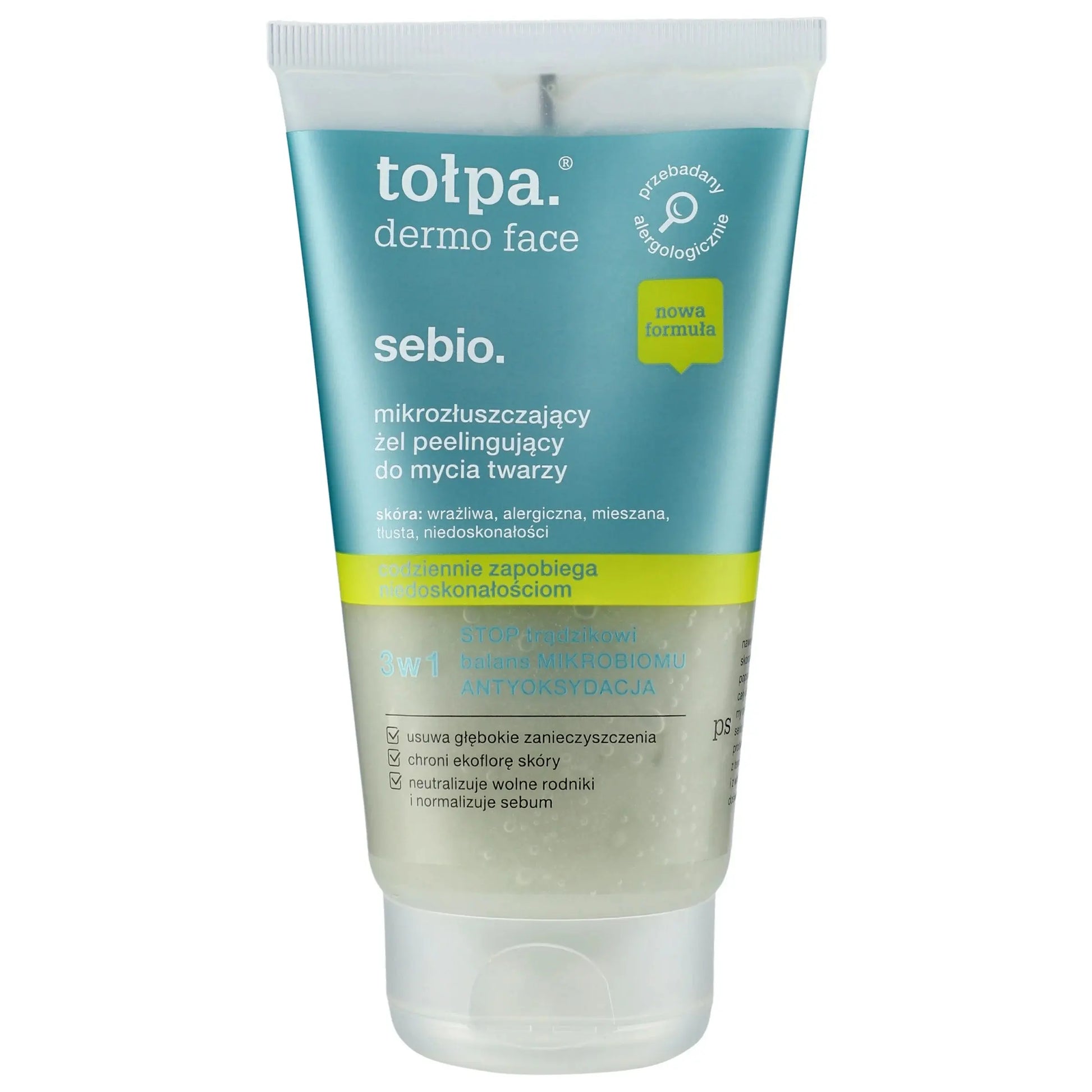 Tołpa Dermo Face Sebio Micro-Exfoliating 3-in-1 Facial Cleansing Gel Scrub 150 ml TOŁPA